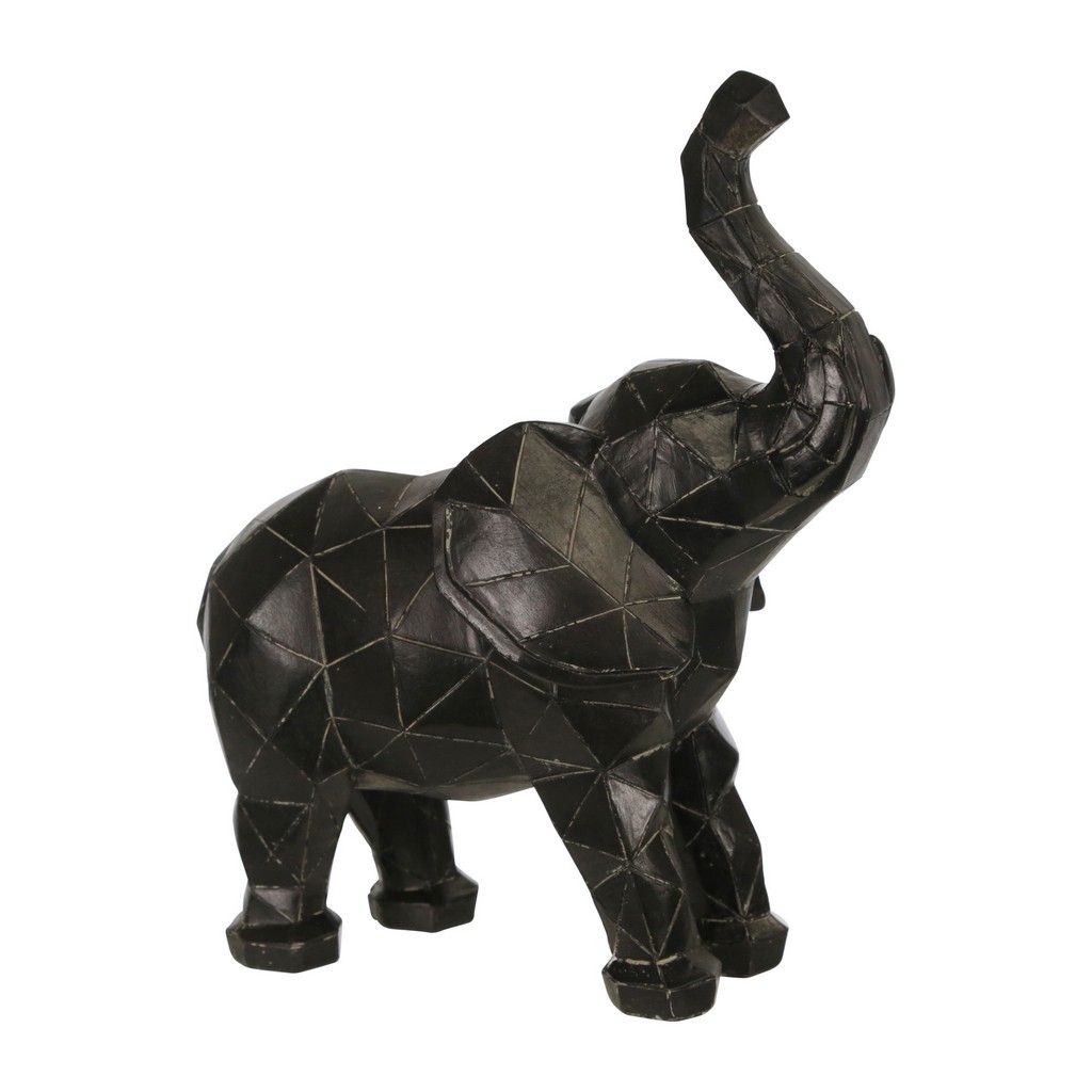 ELEFANTE DUES DECORATIVO DE POLIRESINA COLOR NEGRO