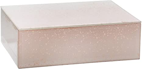 CAJA DUES DECORATIVA DE VIDRIO COLOR ROSA