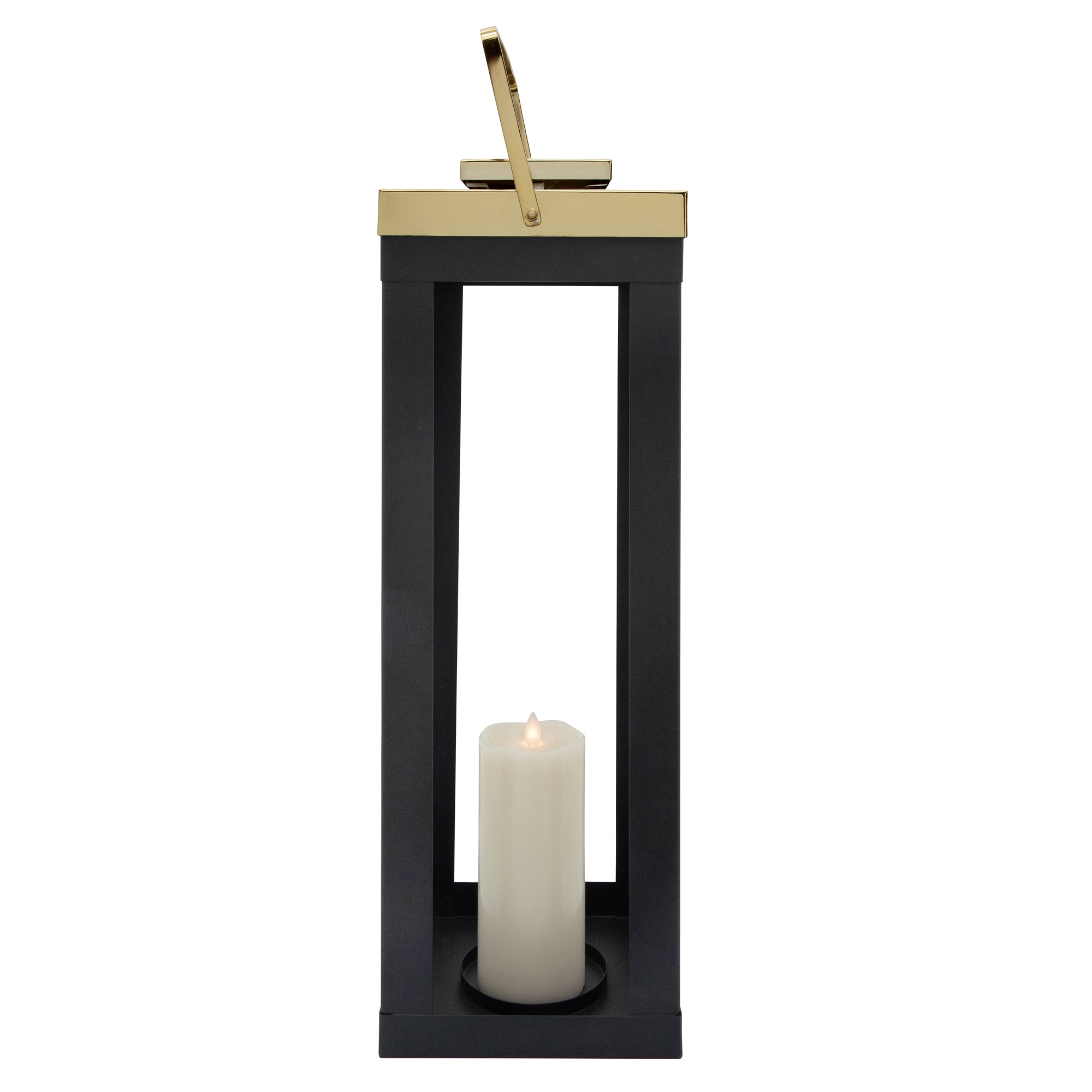 PORTAVELAS DUES DECORATIVA DE METAL COLOR NEGRO