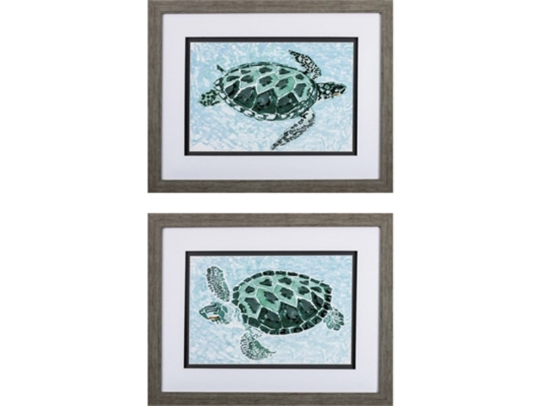 CUADRO DUES DECORATIVO TORTUGAS VERDES