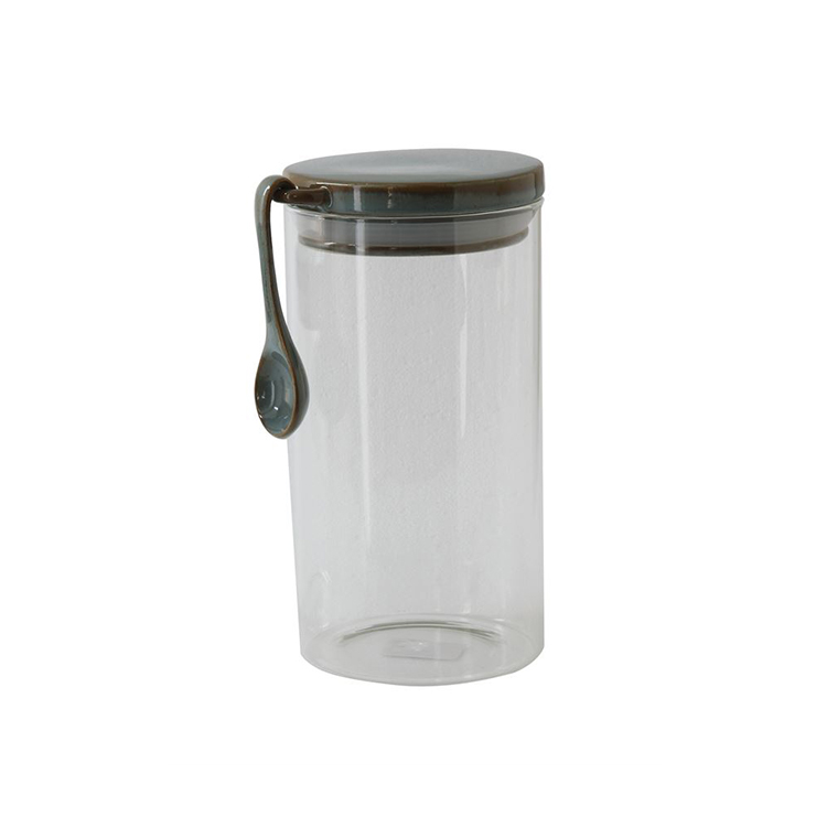 Contenedor de cristal con cuchara I