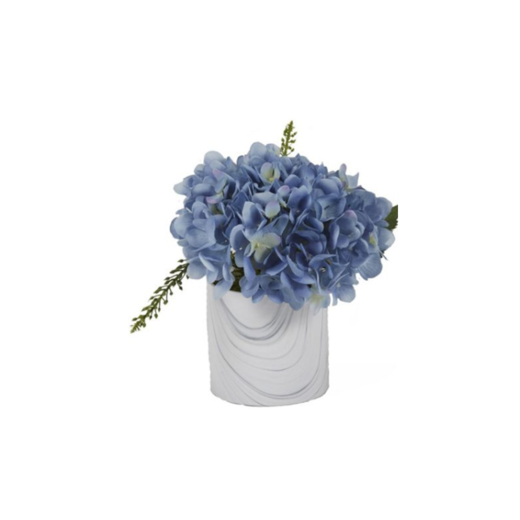Hortensia azul en cera marmolada