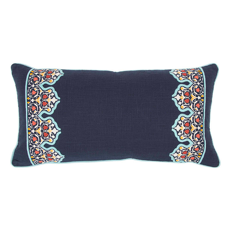 Cojín azul marino rectangular