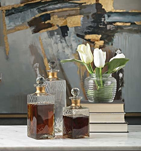 BOTELLAS DUES DECORATIVAS DE VIDRIO GRABADAS