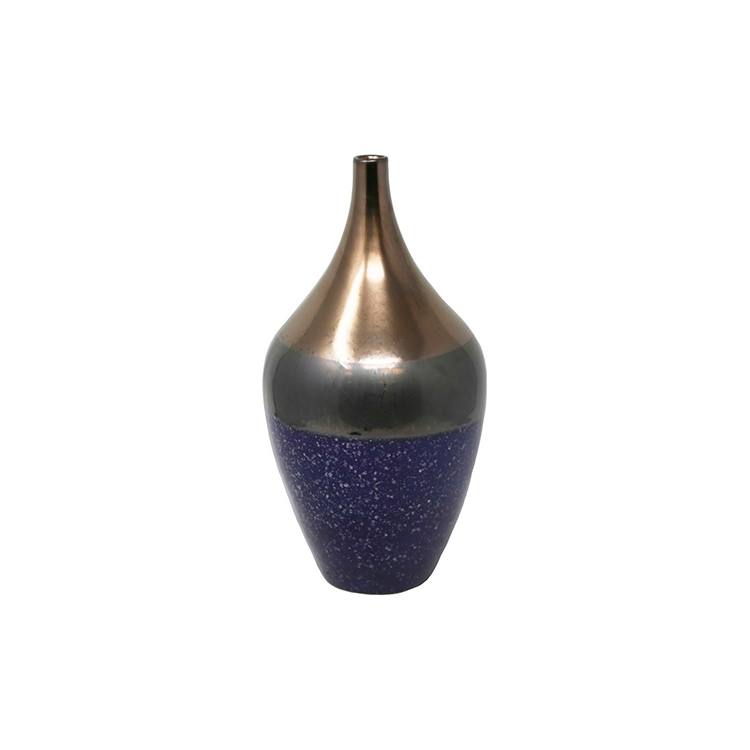 Jarrón Decorativo de Cerámica | Color Azul Cobre