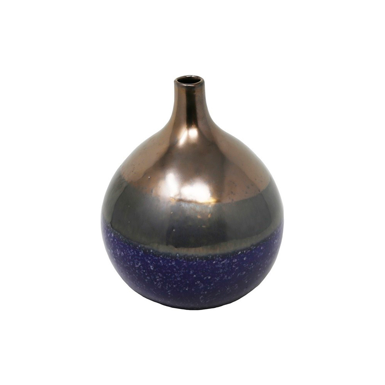 Jarrón Decorativo de Cerámica | Color Azul Cobre Tamaño Chico