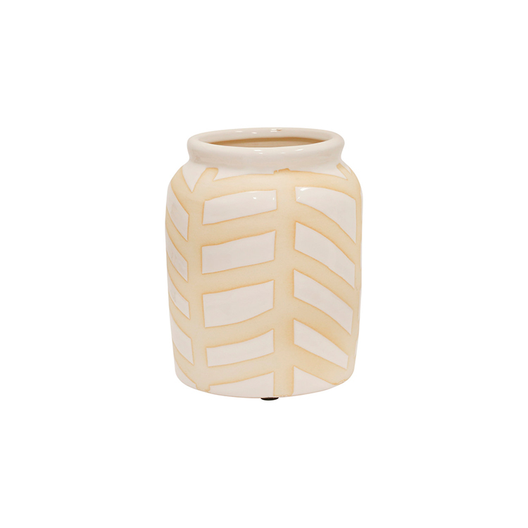 Jarrón Decorativo de Cerámica | Chevron | Tamaño Mediano
