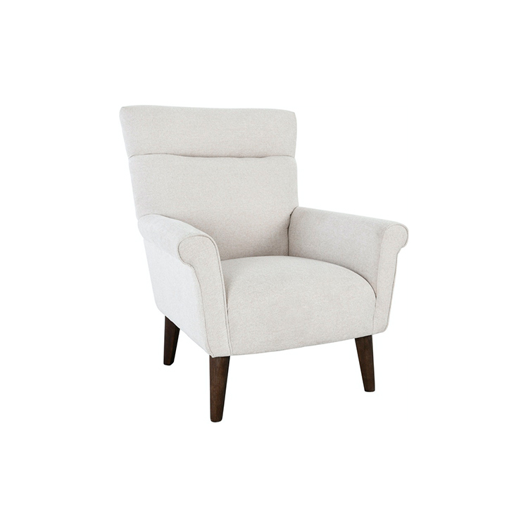 SILLA DUES CON ARMAZÓN DE MADERA TAPIZADA COLOR CREMA